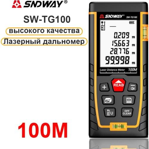 SNDWAY Laser Distance Meter 100m Laser Range Finder rangefinder metro trena laser tape measure ruler Roulette tool SW-TG100