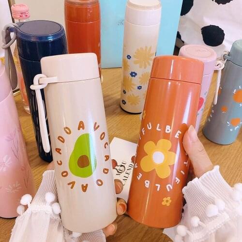 Cute Fashion Thermal Cup Stainless Steel Vacuum Insulated Water Bottle For Student Kids Girl For Gift Travel Sport Drink Bottles
