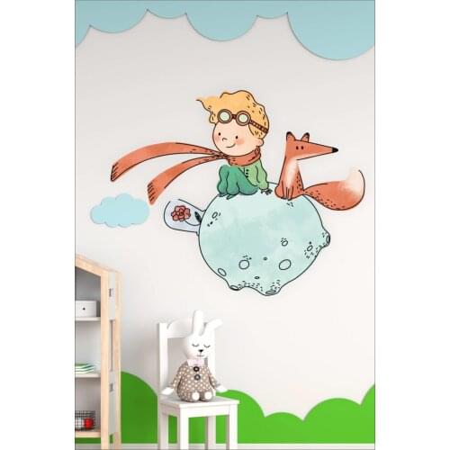Kids Room Little Prince Wall Sticker 57x70cm Dreams Book Character Kids Room Decor Animation Printing Drawing