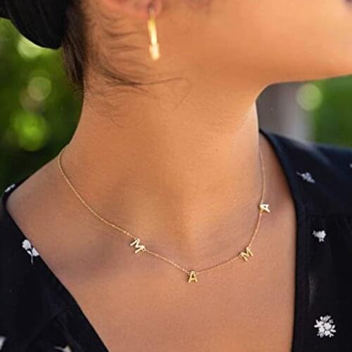 Letter MAMA Necklace For Women Gold Sliver Color Chain Charm Baby Name Mom Necklaces Choker Wholesale Jewelry Mothers Day Gift