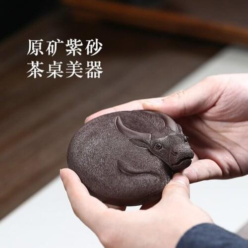 Sand tea set tea pet dog furnishing articles by hand can be a tea tray accessories ox hair purple sand tea play tea