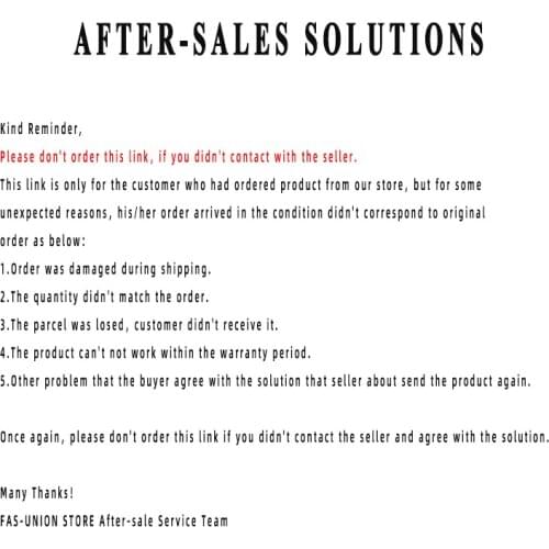 After Sale solution-Don't order it if you didnt contact us