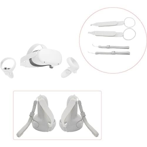 Handle Strap + Hand Strap for Oculus Quest 2 VR Touch Controller Comfortable Hand Grip Wrist Belt Anti-off Knuckle Strap