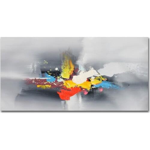 Hand Painted Abstract Oil Painting on Canvas Black Wall Art for Living Room Decor Grey Abstract Art for Bedroom Wall Decor