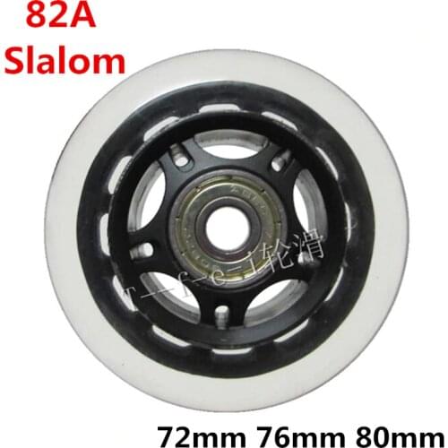 Slalom Recommend Soft 82A Transparent Durable PU Inline Skates Wheel 80mm 76mm 72mm Black Gray Skating Rodas ABEC-7 608 for SEBA