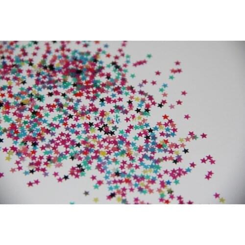 Mixed STAR Shape Pearlescent Color Ultra Thin Solvent Resistant Glitter for nail and DIY decoration -Size : 3MM