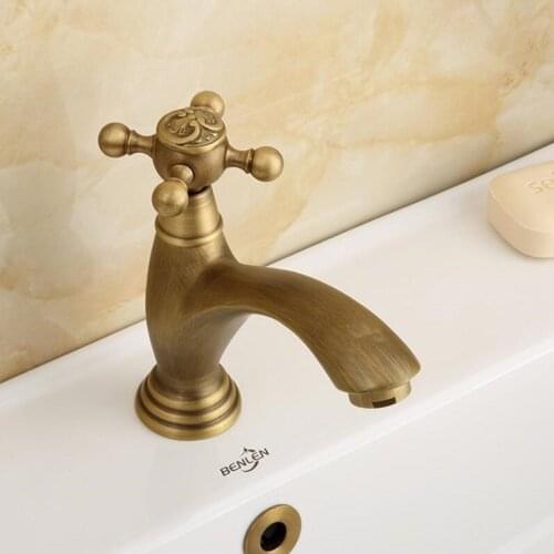 Vidric Single Cold tap Antique Brass Deck Mounted Basin sink faucet cold faucet Single Cold Basin Faucet Bathroom Faucet