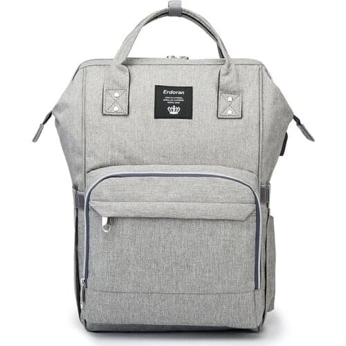 USB interface Mummy Bag 2019 new multi-functional large capacity fashion backpack mother baby bag upgraded waterproof diaper bag