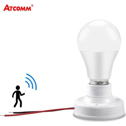 PIR Motion Sensor E27 Screw Cap Socket Switch Ampoule LED E27 Edison Light Bulb Holder Lamp Base Sound&Light Control Switch