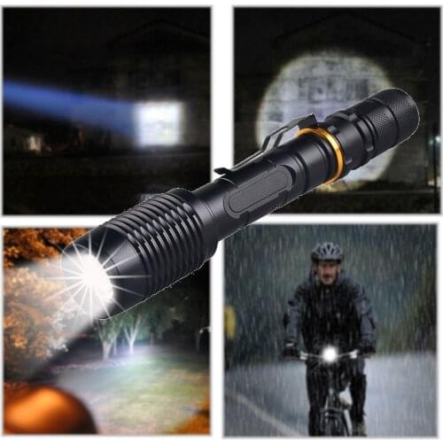 On Sale T6 LED Portable Zoom EDC Flashlight 5-Mode Tactical Hunting Flashlight Bike Light Long Distance Camping Lantern