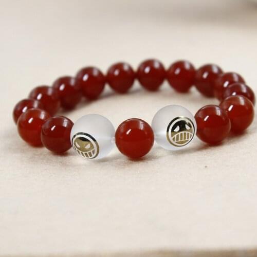 Japanese Anime One Piece Cosplay Bracelets Portgas D Ace Beaded Bracelet Men Women Fashion Jewelry Bangles Accessories Gifts