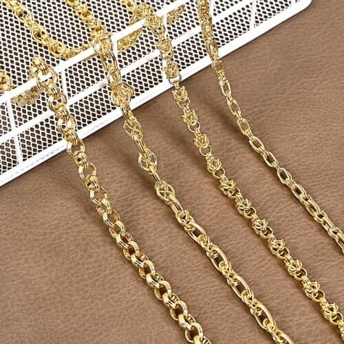 1 meter Gold Brass Chains Handmade Metal Necklace Accessories Hot Selling Statements Copper Bag Chains Clothing Accessory CS706
