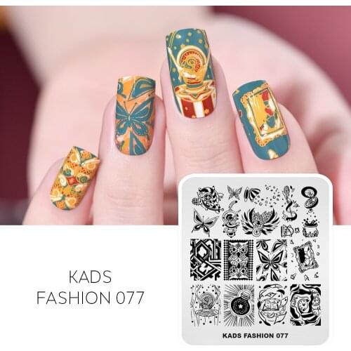 1pc Nail Art Stamp Plate for Nail Art Design Clock Crystal Ball Mirror Image Stainless Steel Overprint Stamping Stencil Plate