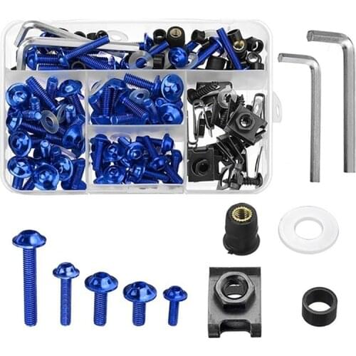 177pcs Aluminium Motorcycle Screws Set Bolts and Nuts Motorcycle Modification Parts Windshield Cover Set Screws Fairing Set