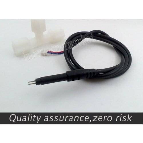 2PCS Flow sensor Water quality testing probe TDS conductivity tester RO water purifier dedicated+Tripartite-joints G1/4 0.8MPA