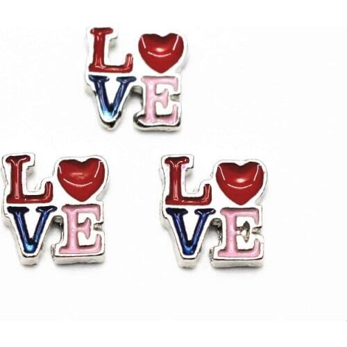 20Pcs/Lot Love Alloy Floating Charms Hand-made DIY for Glass Lockets
