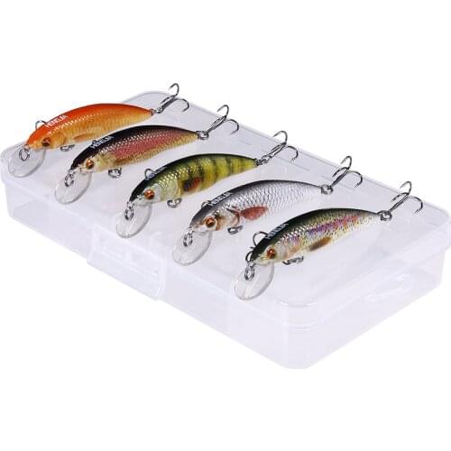 5pcs Minnow Fishing Lures Hard Artificial Bait Kit Fishing Carp Pike Wobblers Sets of Baits