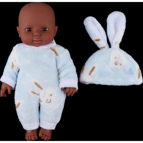 African American Baby Doll Black Full Vinyl Body Reborn Dolls Blue