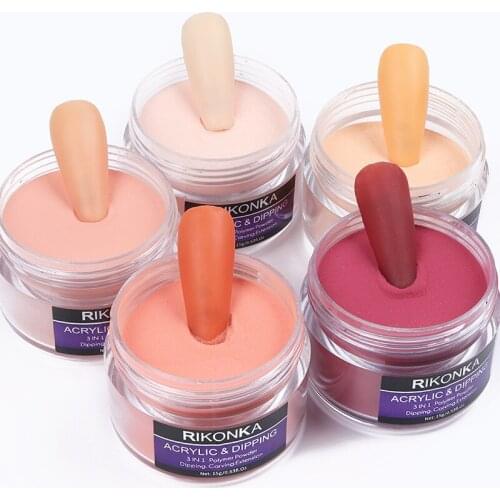 15g Acrylic Powder Nude Orange Fine Polymer Carving Powder Nail Extension Tip Fall Winter Professional For Nail Supplies RIKONKA