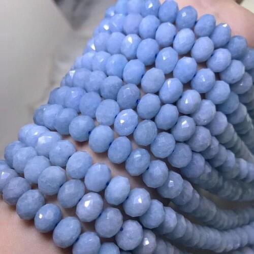 Aquamarine Roundelle blue 10*7mm for DIY jewelry making loose beads FPPJ wholesale beads nature gemstone