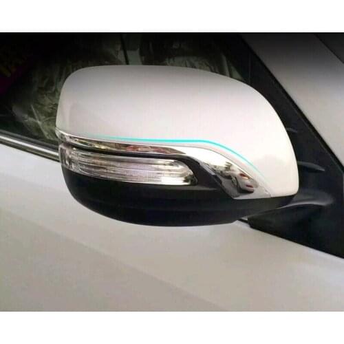 TOMEFON Car Styling For Toyota Land Cruiser LC200 2012 - 2016 2017 Glossy ABS Chrome Rearview Mirror Rubbing Strip Trims 2pcs