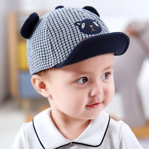 Cute Baby Boy Cap With Ear Embroidery Number Baby Baseball Cap Summer Autumn Girls Hats Children Cotton Sun Hat Toddler Cap