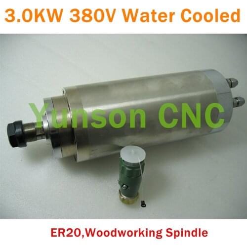 3000w 3KW 4hp 380V 105mm diameter ER20 collet water cooled spindle motor for wood/acrylic/plastic engraver machine