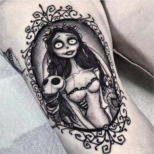 Black Sorceress Fake Tattoo Stickers For Men Women Arm Body Art Temporary Tattos Party Flash Decals Tatoos Waterproof