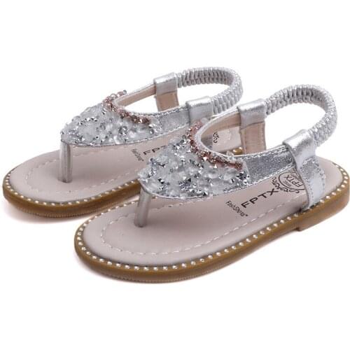 Children Flip-flop Sandals Girls Shoes Summer Girls Toe Rhinestone Sandals Kids Baby Princess Sandals Beach Bohemian Slippers