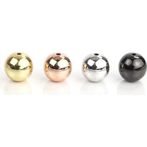 DIY Solid Beads 4mm 5mm 6mm 8mm 10mm Gold/Silver/Black/RoseGold Plated Stainless Steel Beads DIY Necklace & Bracelet Accessories