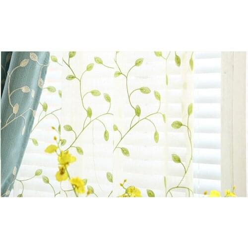 European White Embroidered Voile Curtains Bedroom Sheer Curtains for Living Room Tulle Window Curtains/Panels Window Screening