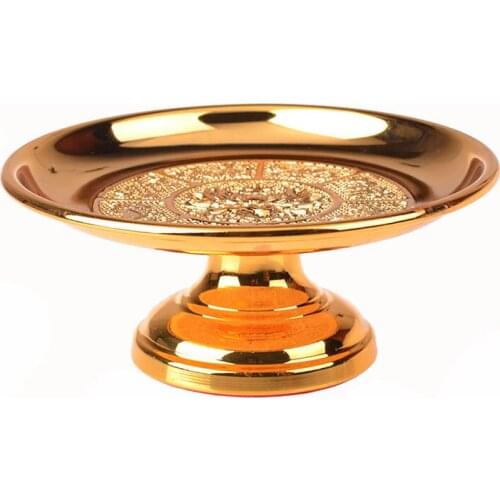 Alloy Fruit bowl Religious Ceremonial Plate Buddhist Temple Decoration dish lotus disc Tray