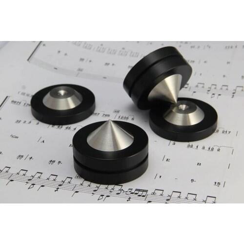 New 1 black crystal steel D39mm soundproofing foot speaker nail, audio cone, HiFi mounting amplifier foot set 4pcs