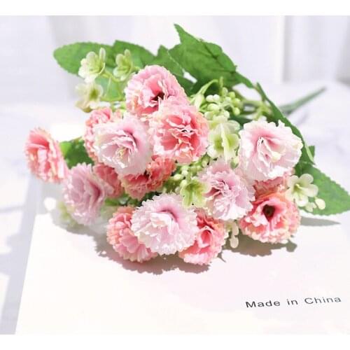 Pink White Home Decor Silk Plastic Artificial Flowers Bedroom Party Wedding Scene Fake Flowers Hotel Decorations