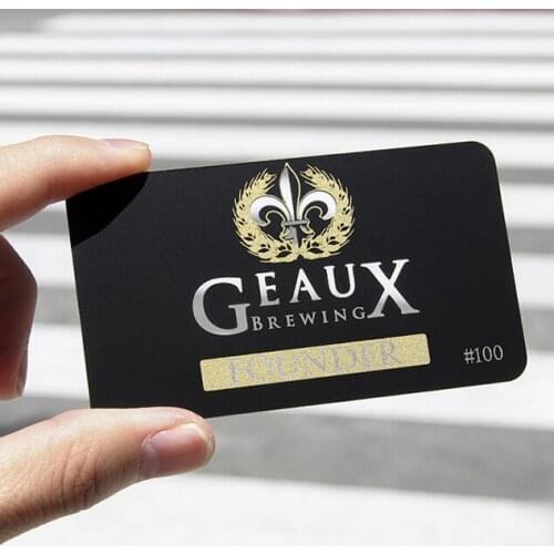 Quality personalized gold brushed metal business card laciness