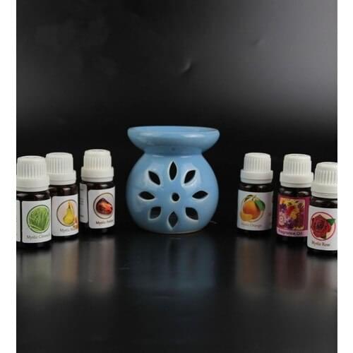 Gift Idea Blue Daisy Design Censer and 6 S Oil Set