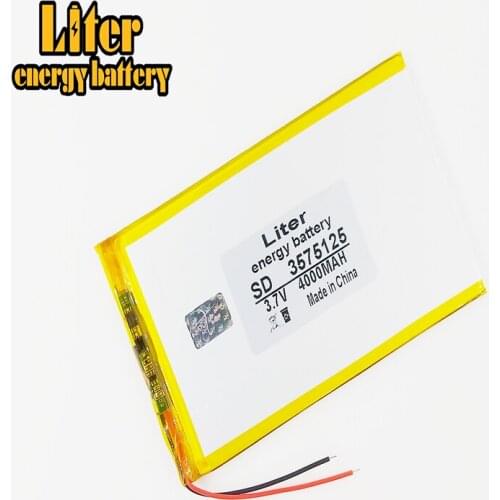3.7V 4000mah 3575125 Polymer Lithium Li-Po Rechargeable Battery For GPS DVD PAD e-book tablet pc power bank video