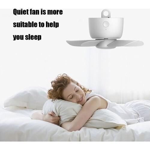 USB Charging small ceiling fan 8000mAh Long use time Remote Control Timing 4 Gears Ceiling Fan for Tent Bed