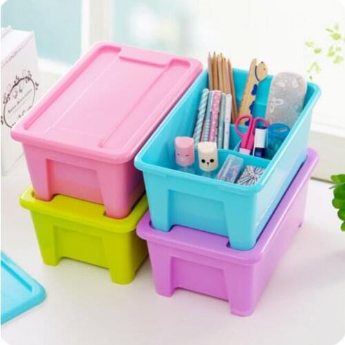 Multifunctional Desktop Free Partition Storage Box With Lid Plastic Box Toy Organizer