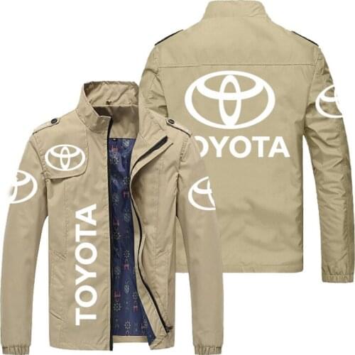 New 2021 Spring Autumn Toyota Car Logo Men Stand Collar Casual Sweatshirt Long Sleeve Zipper Cardigan Jacket 5 Colors