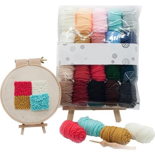 20Pcs DIY Cross Stitch Cotton Embroidery Thread Floss Sewing Skeins With Crochet Hook Craft Handmade Accessories