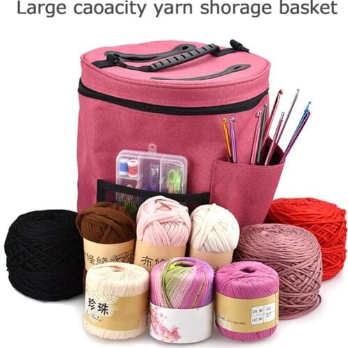 Yarn Storage Bag Organizer With Divider For Crocheting & Knitting Organization. Portable Yarn Holder Tote For Travel
