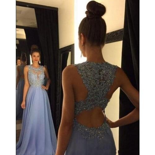 Open Back Bridesmaid Dresses Jewel Appliques Beads A Line Long Beach Wedding Guest Prom Party Gowns Customized