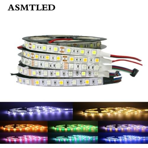 SMD 5050 White Warm white RGB RGBW RGBWW LED Strip light 12V 5M 60LEDs/M 300LEDs ip20 ip65 Waterproof Home Decor LED Tape lamp