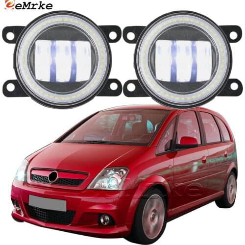 2X Led Angel Eye DRL for Opel Meriva OPC VXR A Facelift 2006 2007 2008 2009 2010 LED Fog Lights Lamp Lens Daytime Running Light