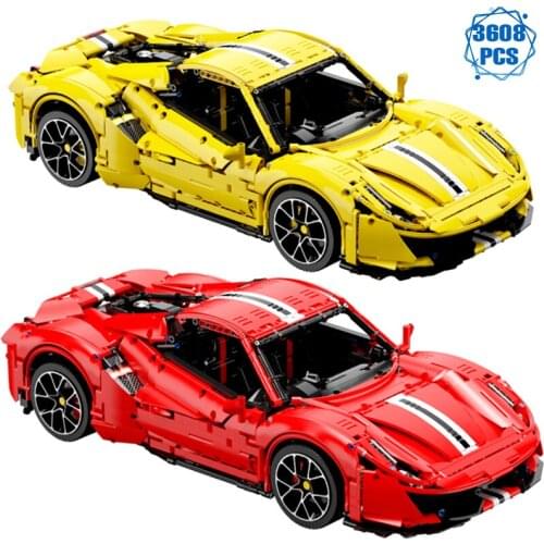 Technical Expert Famous Super Speed Racing Car Building Blocks Moc Sports Model Vehicle Bricks Assembly Toys for Boys Gifts