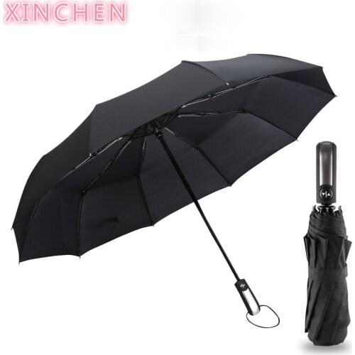 Wind Resistant Folding Automatic Umbrella 10K Rain For Men Women Auto Luxury Strong Windproof Umbrellas Sun Rain Vinyl Parasol