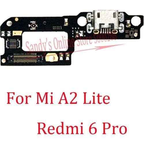 10 PCS New For Xiaomi Mi A2 Lite Mia2lite XiaomiA2 Lite / Redmi 6 Pro 6pro USB Charging Dock Port Board Flex Cable Repair Parts