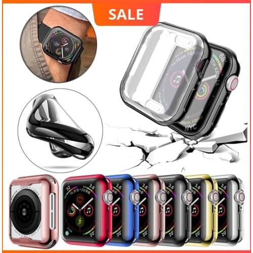 Watch Cover TPU Protector Case for Apple Watch 5 4 3 2 1 42MM 38MM Soft Clear Screen for iWatch 5 44MM 40MM Full Protector Case