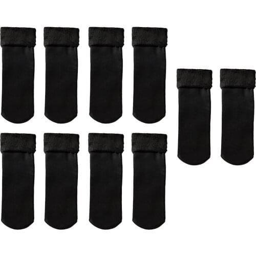 Female Fleece Slipper Socks Warm Soft Cozy Casual Sleep Crew Socks Hosiery